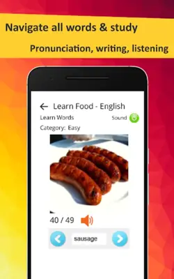 Learn Food in English android App screenshot 4